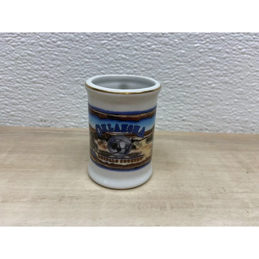 Vintage Oklahoma Ceramic Toothpick Holder Travel Souvenir